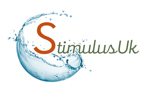 StimulusUK logo with a circle of a wave with an orange S in centre.